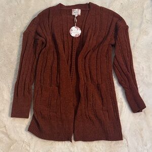 Pink Republic Rich Brown Knit Cardigan